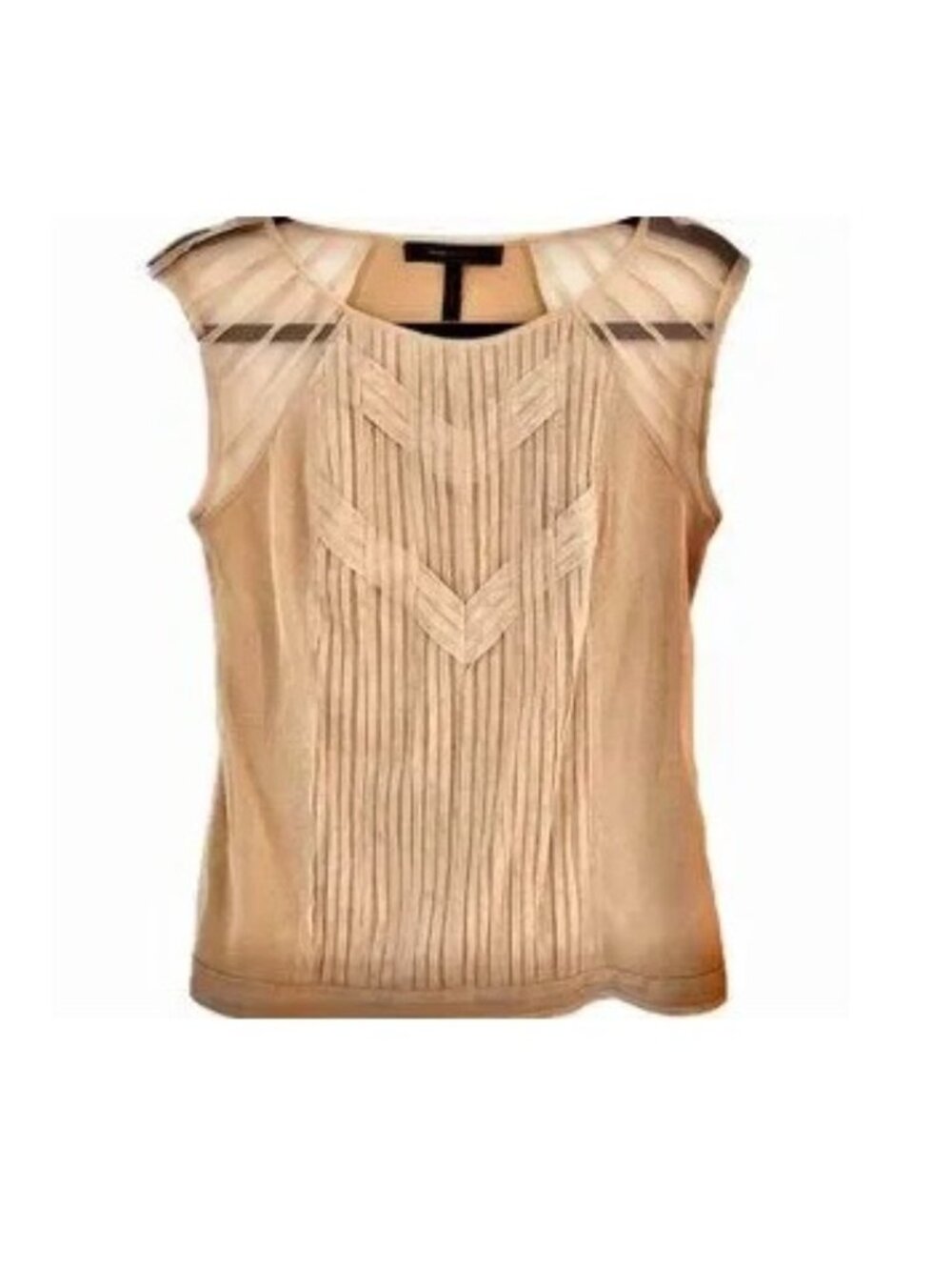 BCBG MaxAzria Sheer Nude Lace Tank Top - NEW Womens Size XS